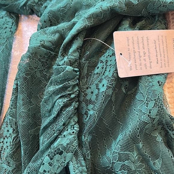 WAYF Green Lace One Shoulder Knee Length Dress - Picture 12 of 12